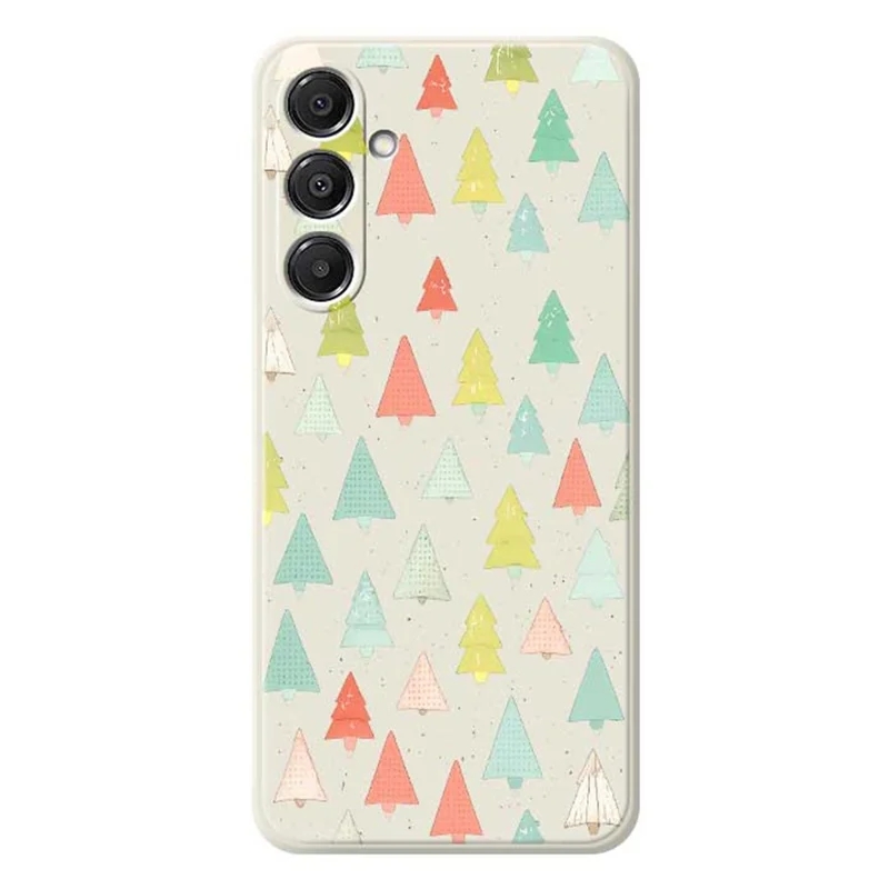 Pour Samsung Galaxy A16 5G / 4G Étui Motif d'Arbres Colorés Impression sur Bord Droit Coque Arrière TPU Téléphone - Beige