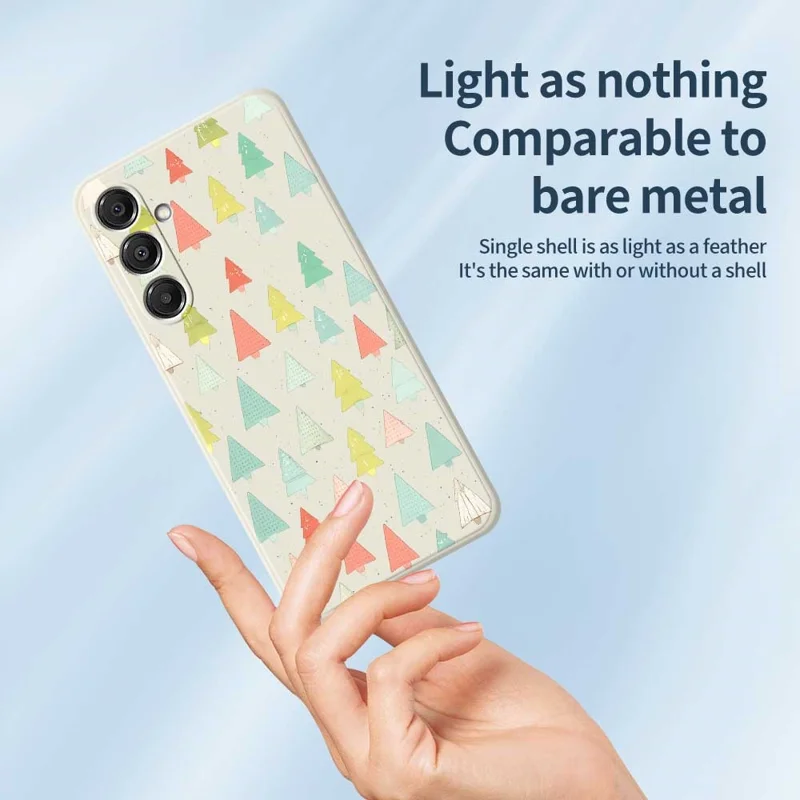 Pour Samsung Galaxy A16 5G / 4G Étui Motif d'Arbres Colorés Impression sur Bord Droit Coque Arrière TPU Téléphone - Beige