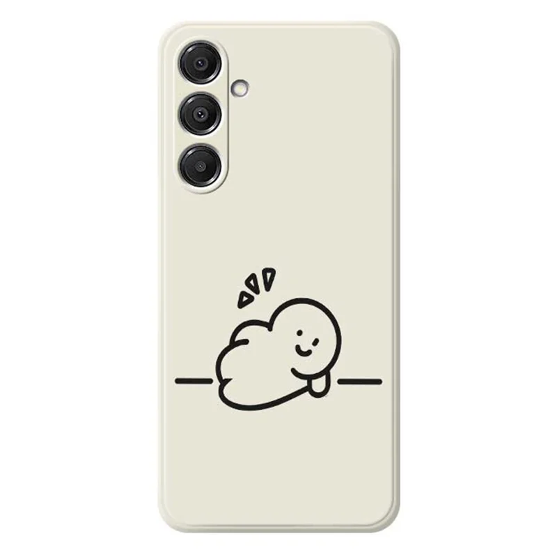 Étui pour Samsung Galaxy A16 5G / 4G Motif de Silhouette Impression sur Bord Droit Couverture Arrière TPU - Beige