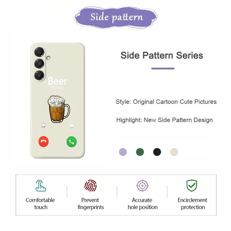 Funda para Samsung Galaxy A16 5G / 4G con Patrón de Cerveza, Impresión Recta, Carcasa Trasera de TPU - Beige