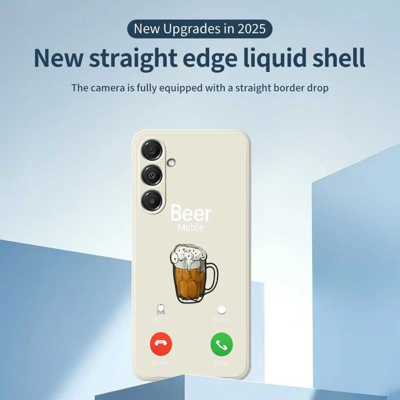 Funda para Samsung Galaxy A16 5G / 4G con Patrón de Cerveza, Impresión Recta, Carcasa Trasera de TPU - Beige