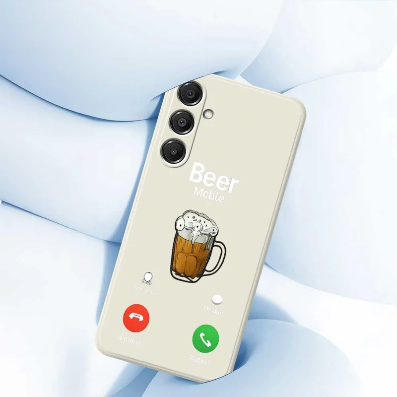Funda para Samsung Galaxy A16 5G / 4G con Patrón de Cerveza, Impresión Recta, Carcasa Trasera de TPU - Beige