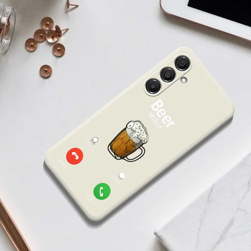 Funda para Samsung Galaxy A16 5G / 4G con Patrón de Cerveza, Impresión Recta, Carcasa Trasera de TPU - Beige