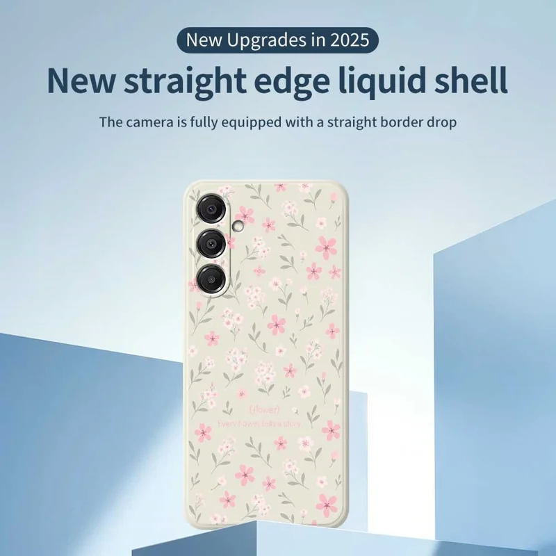 For Samsung Galaxy A16 5G  /  4G Case Small Flower Pattern Printing Straight Edge TPU Phone Back Cover - Green