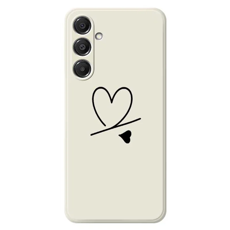 Étui pour Samsung Galaxy A16 5G / 4G Motif Noir Amour Impression sur Bords Droits Coque Arrière TPU pour Téléphone - Beige