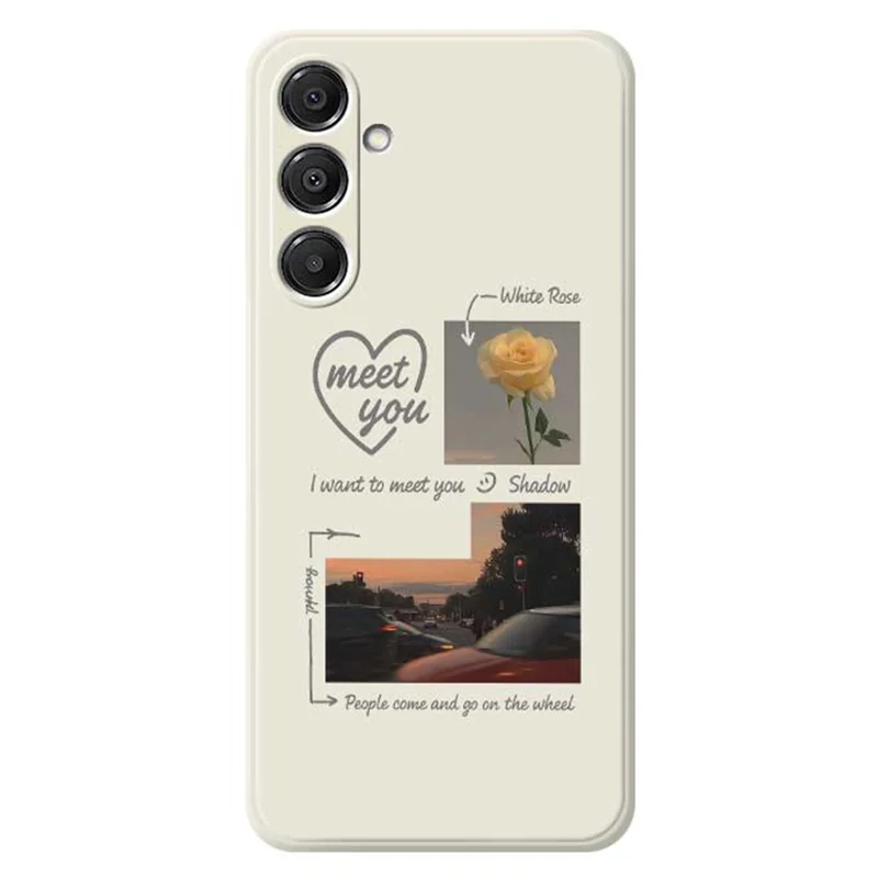 Funda para Samsung Galaxy A16 5G / 4G Diseño "Meet You" con Estampado de Fotos, Borde Recto, Carcasa Trasera de TPU - Beige