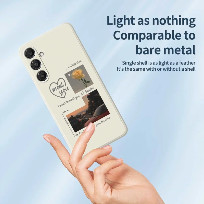 Funda para Samsung Galaxy A16 5G / 4G Diseño "Meet You" con Estampado de Fotos, Borde Recto, Carcasa Trasera de TPU - Beige