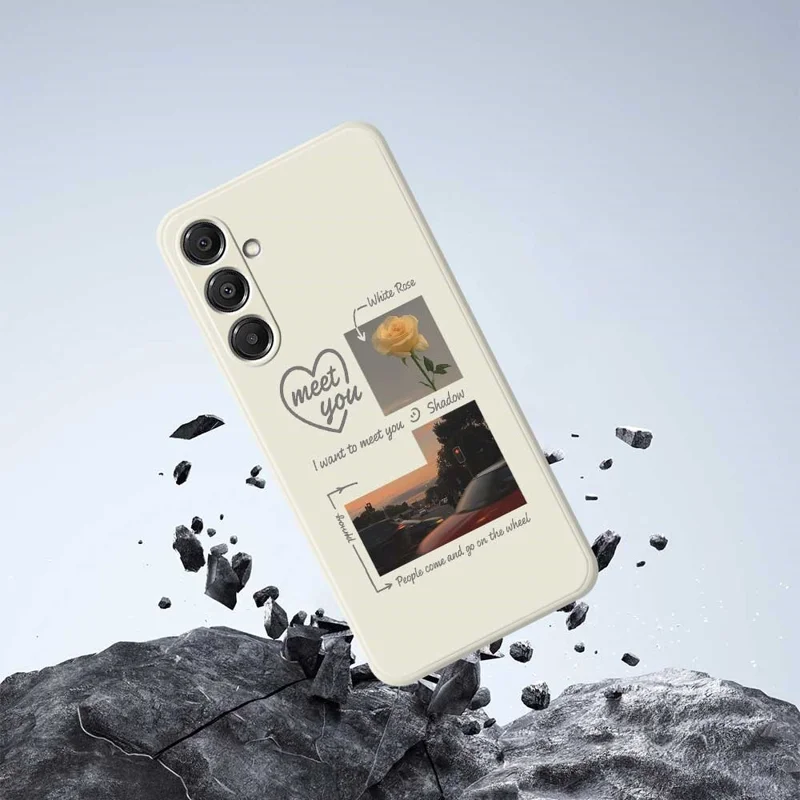 Funda para Samsung Galaxy A16 5G / 4G Diseño "Meet You" con Estampado de Fotos, Borde Recto, Carcasa Trasera de TPU - Beige