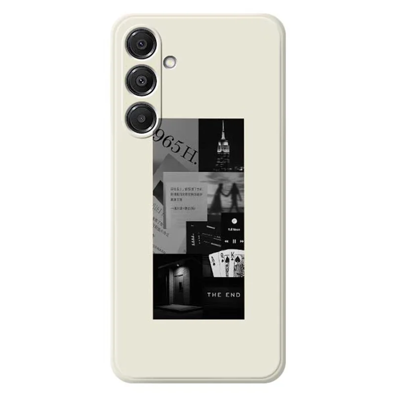 Étui pour Samsung Galaxy A16 5G / 4G Motif de Photos Cousu Impression Bord Droit TPU Coque Arrière de Téléphone - Beige