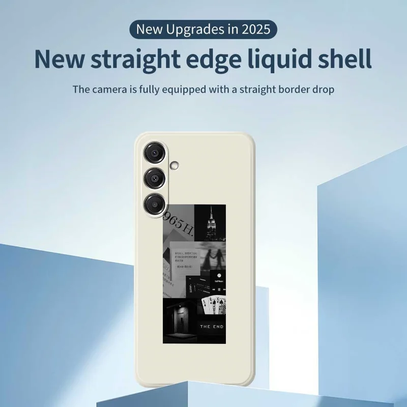 Étui pour Samsung Galaxy A16 5G / 4G Motif de Photos Cousu Impression Bord Droit TPU Coque Arrière de Téléphone - Beige