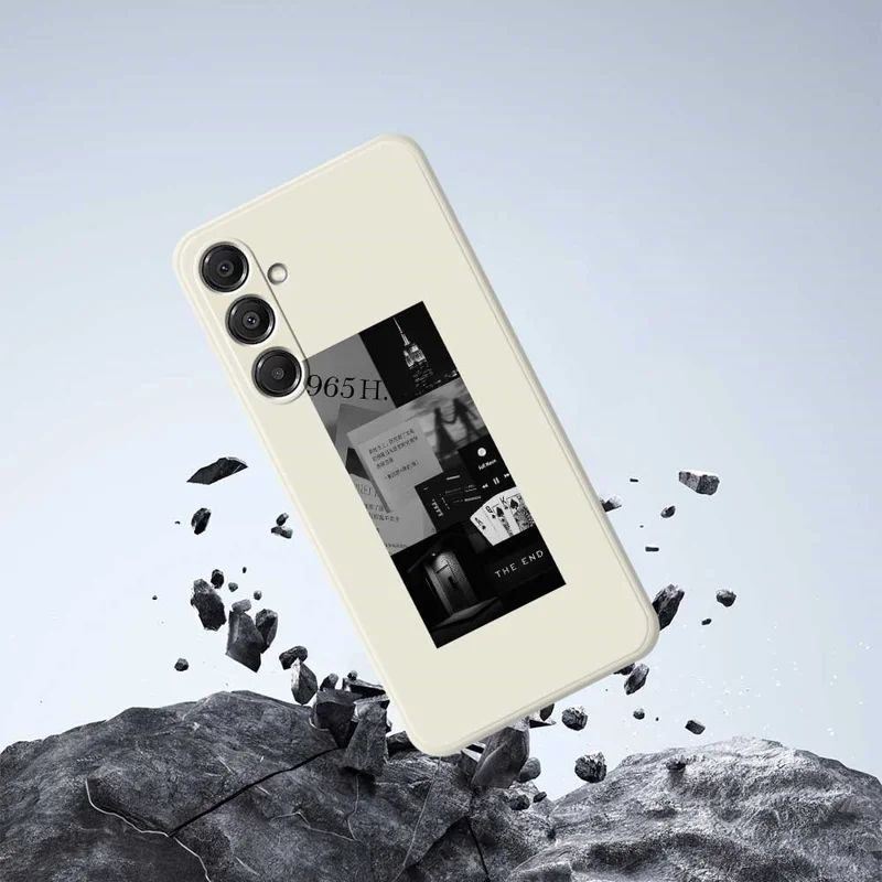 Étui pour Samsung Galaxy A16 5G / 4G Motif de Photos Cousu Impression Bord Droit TPU Coque Arrière de Téléphone - Beige