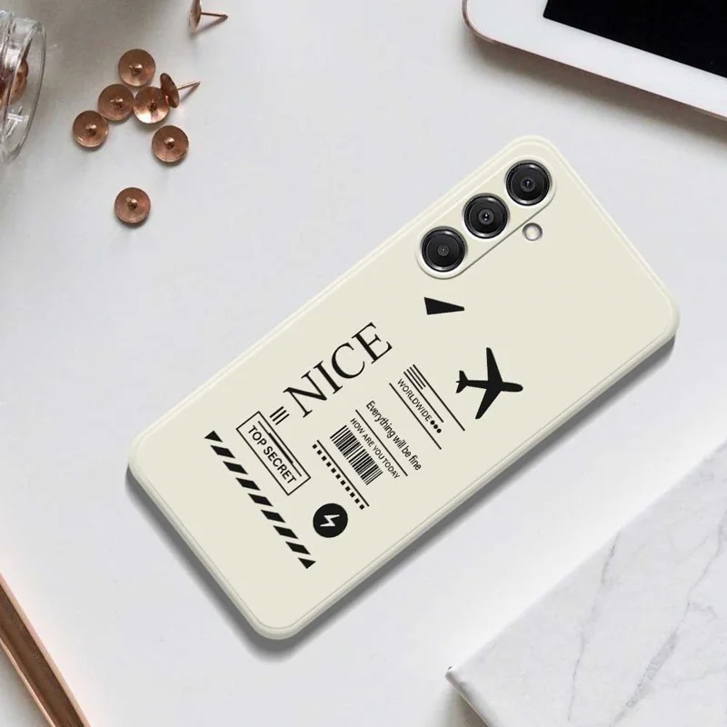 Étui pour Samsung Galaxy A16 5G / 4G Motif Billet d'Embarquement Impression Bord Droit Coque Arrière TPU - Beige