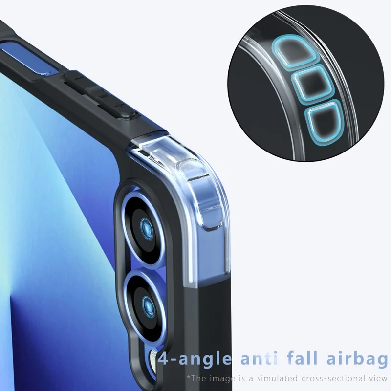 For Samsung Galaxy Z Flip7 5G Shockproof Case TPU+PC Phone Cover - Transparent Black
