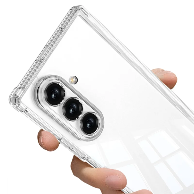 GKK For Samsung Galaxy Z Fold7 5G Case Magnetic Hinge Airbag Shockproof TPU Folding Phone Cover - Transparent Black