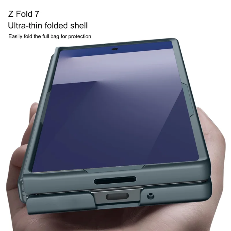GKK Для Samsung Galaxy Z Fold7 5G Чехол Противоударный Жесткий ПК Складной Чехол для Телефона (Без Защитной Пленки на Передней Панели) - Зеленый