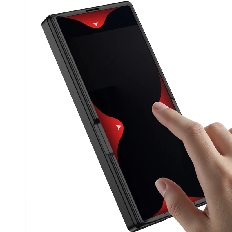 Étui GKK pour Samsung Galaxy Z Fold7 5G avec support Housse de téléphone pliante magnétique en PC avec film de protection d'écran avant - Noir