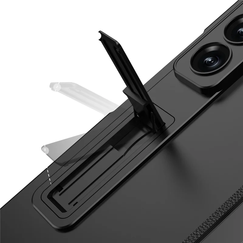 Étui GKK pour Samsung Galaxy Z Fold7 5G avec support Housse de téléphone pliante magnétique en PC avec film de protection d'écran avant - Noir