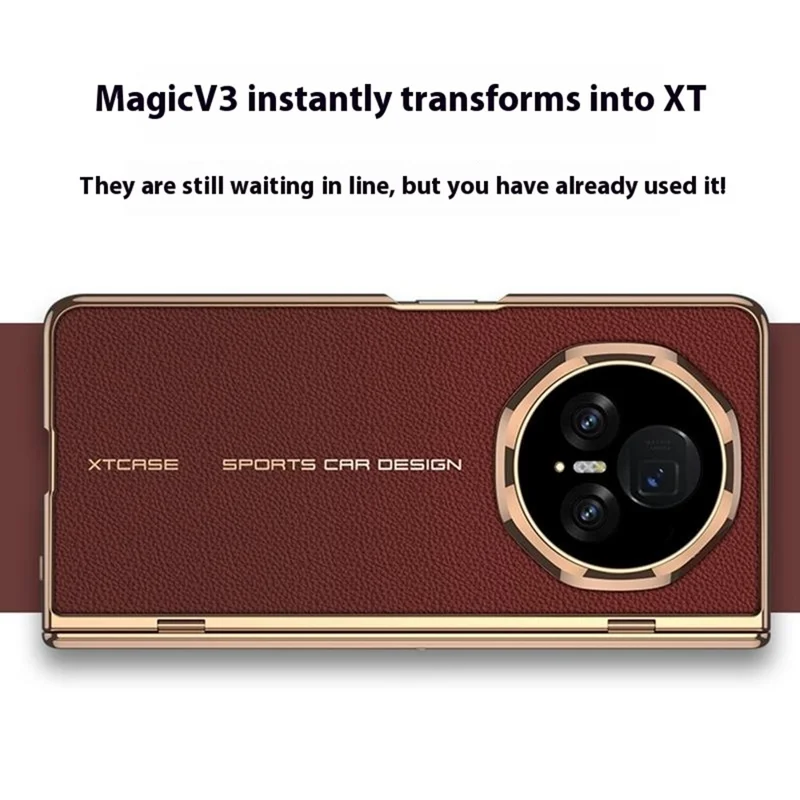 Funda GKK para Honor Magic Vs3 5G con Bisagra Magnética de PU + PC con Película de Vidrio Templado - Roja