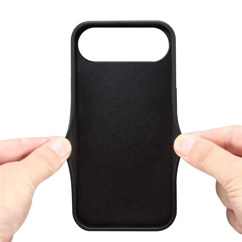 DENIOR Für iPhone 17 Lufthülle Elastischer Kartenhalter aus PU-Leder + TPU + PC Handyhülle - Schwarz