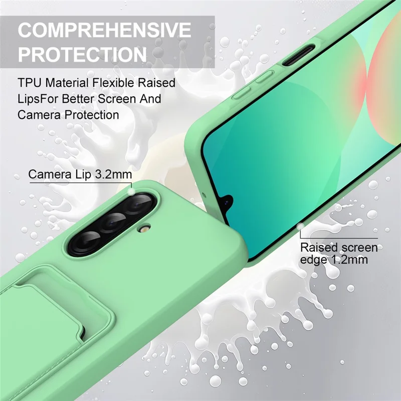 För Samsung Galaxy A56 5G / A36 5G Liquid Silicone Skal för Telefonens Baksida med Kort Rem - Grön