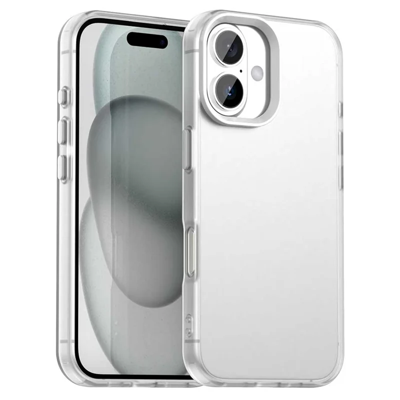 For iPhone 17 Case PC + TPU + PET Matte Anti-Drop Phone Back Cover - White