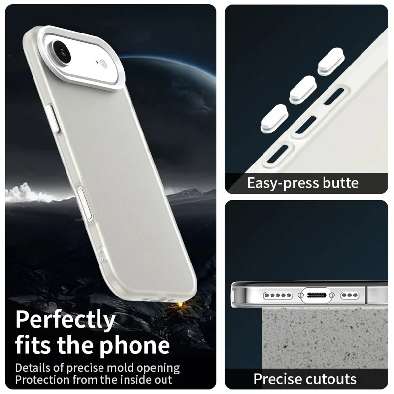 Für iPhone 17 Lufthülle PC + TPU + PET Matter stoßfester Handyrückendeckel - Weiß