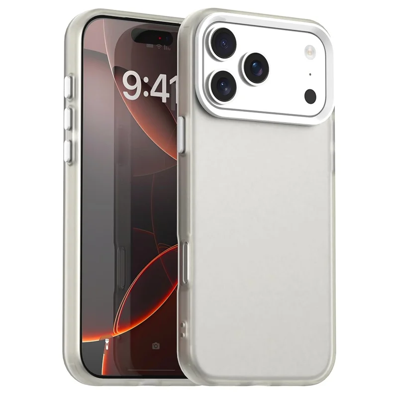For iPhone 17 Pro Case PC + TPU + PET Matte Anti-Drop Phone Back Cover - White