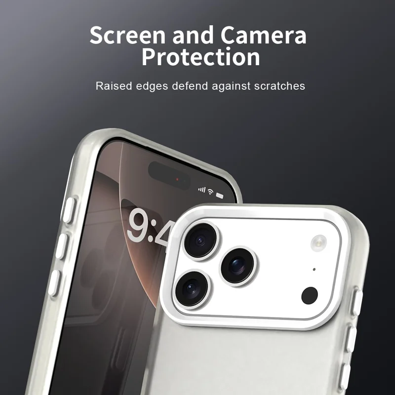 For iPhone 17 Pro Case PC + TPU + PET Matte Anti-Drop Phone Back Cover - White