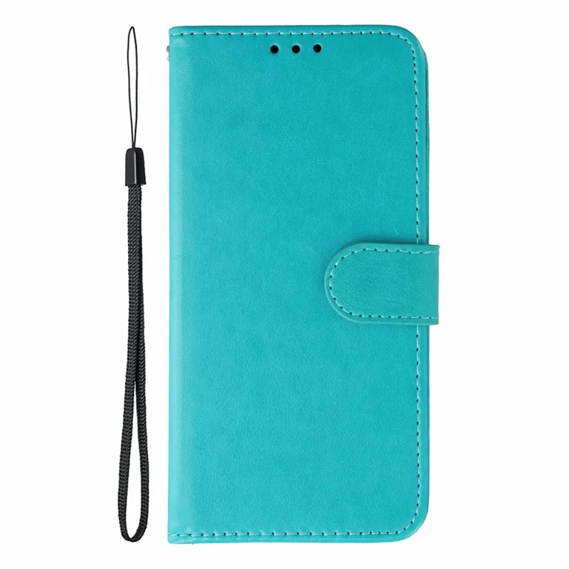 Pour Motorola Moto G86 5G Étui en cuir PU à rabat pour portefeuille avec lanière - Bleu