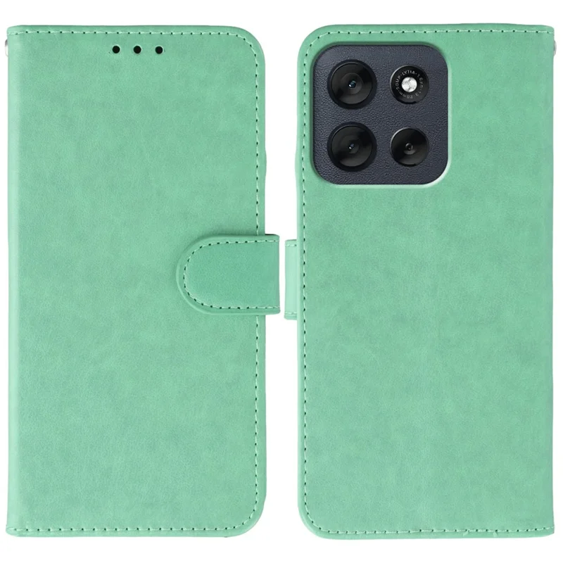 Pour Motorola Moto G56 5G Étui en cuir PU à rabat Portefeuille Housse de téléphone avec Lanière - Vert