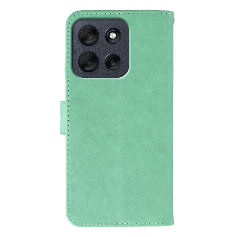 Pour Motorola Moto G56 5G Étui en cuir PU à rabat Portefeuille Housse de téléphone avec Lanière - Vert