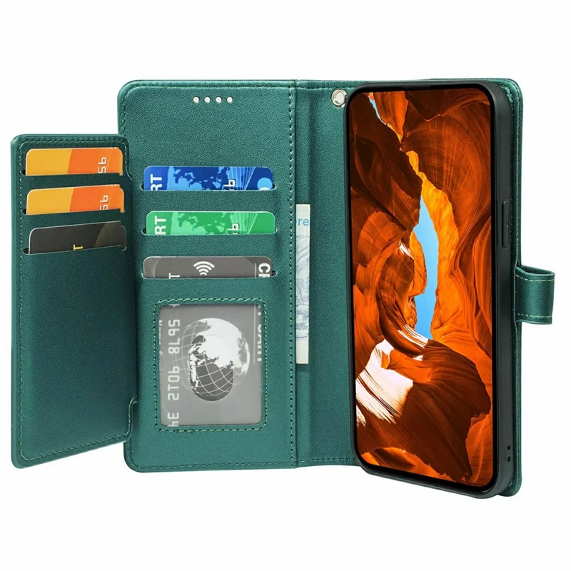 Pour Motorola Moto G86 5G Étui avec 9 Emplacements pour Cartes en Cuir PU Support Housse de Téléphone - Vert