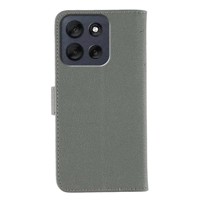 Pour Motorola Moto G56 5G Étui Empreinte de Plume en Cuir PU Housse de Téléphone Portefeuille - Gris