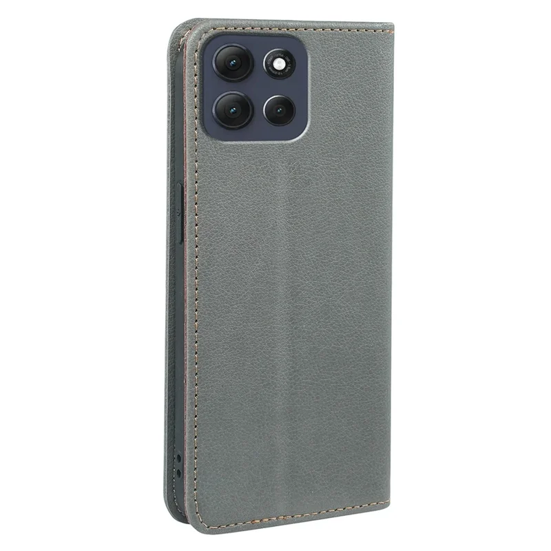 Étui Portefeuille pour Motorola Moto G86 5G avec Blocage RFID, Housse de Téléphone en Cuir avec Fermeture Magnétique Robuste - Gris