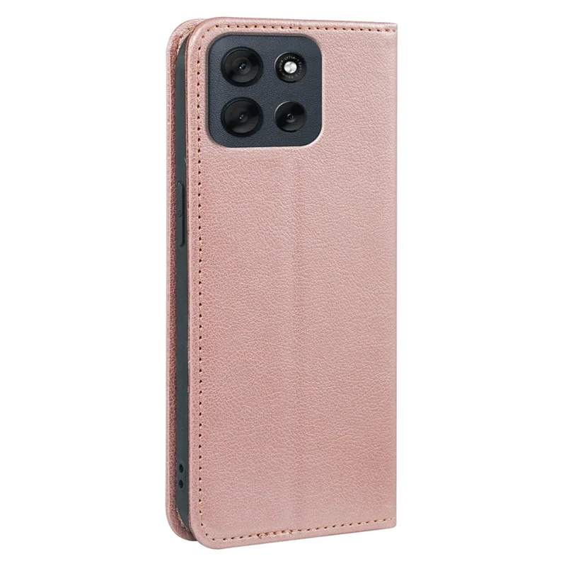 Étui portefeuille pour Motorola Moto G56 5G avec Blocage RFID, Housse de téléphone en cuir à fermeture magnétique robuste - Or Rose