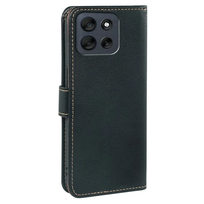 Pour Motorola Moto G56 5G Étui Portefeuille Blocage RFID Texture de litchi Housse de téléphone en cuir Fermoir magnétique - Noir