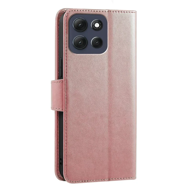 Pour Motorola Moto G86 5G Étui Support Porte-Cartes Portefeuille Housse en Cuir pour Téléphone - Or Rose