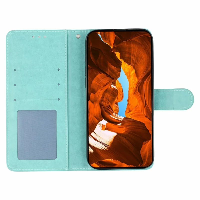 Pour Motorola Moto G86 5G Étui Portefeuille Support Imprimé Rose Papillon Cuir PU Téléphone Couverture - Vert