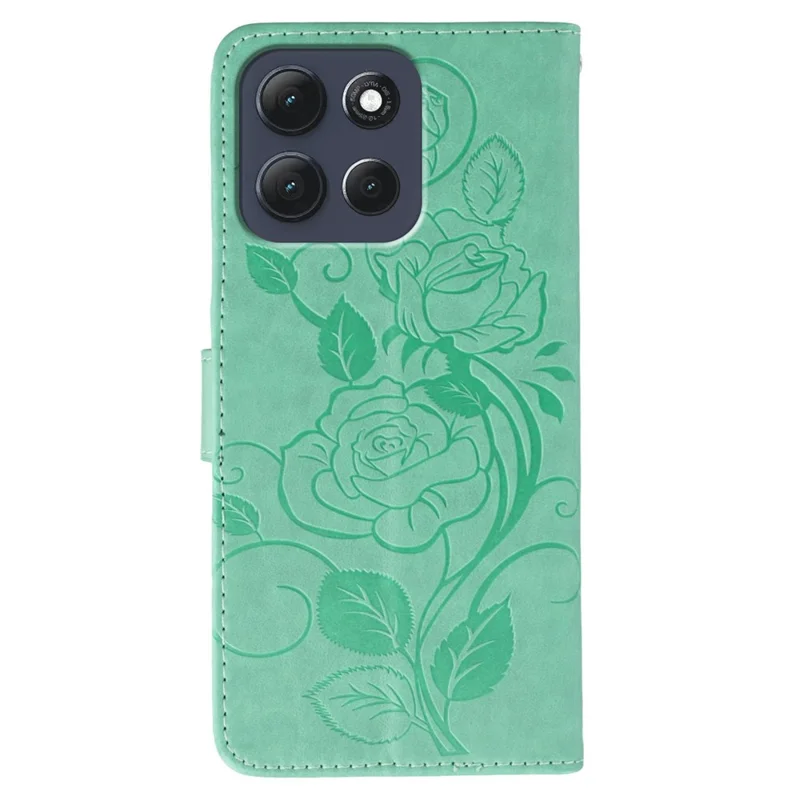 Pour Motorola Moto G86 5G Étui Portefeuille Support Imprimé Rose Papillon Cuir PU Téléphone Couverture - Vert