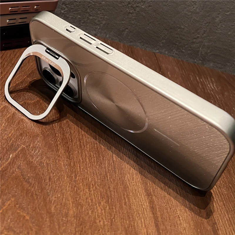 Étui pour iPhone 16 Pro Max Compatible avec MagSafe Glitter Étoilé Coque de Téléphone en PC avec Cadre d'Objectif et Support - Noir