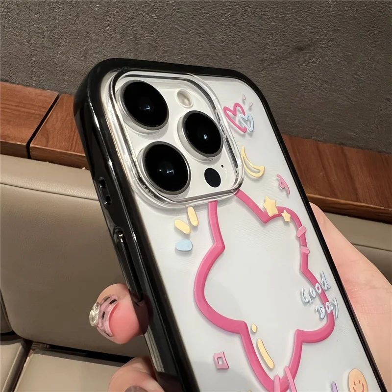 For iPhone 16 Pro Case Pattern Printing TPU + Acrylic Phone Cover - Star