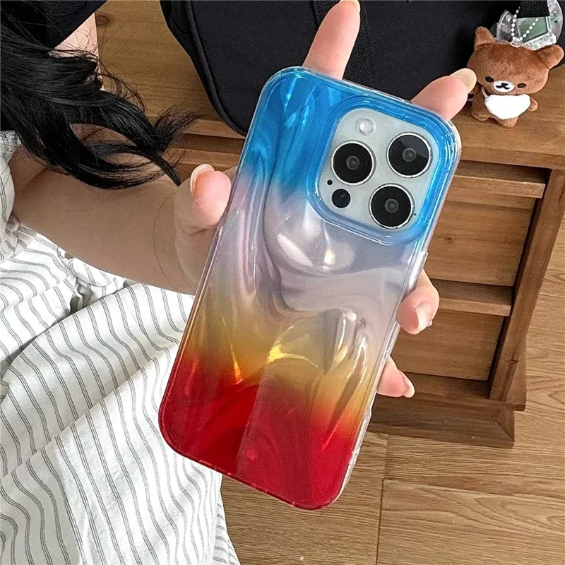 For iPhone 15 Pro Max Case Double-Sided IMD TPU Shockproof Phone Cover - Blue