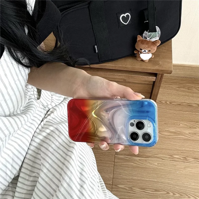 For iPhone 15 Pro Max Case Double-Sided IMD TPU Shockproof Phone Cover - Blue