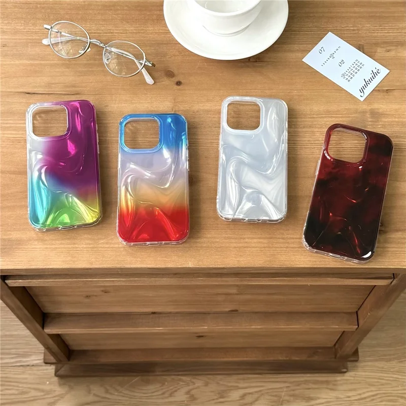 For iPhone 15 Pro Max Case Double-Sided IMD TPU Shockproof Phone Cover - Blue