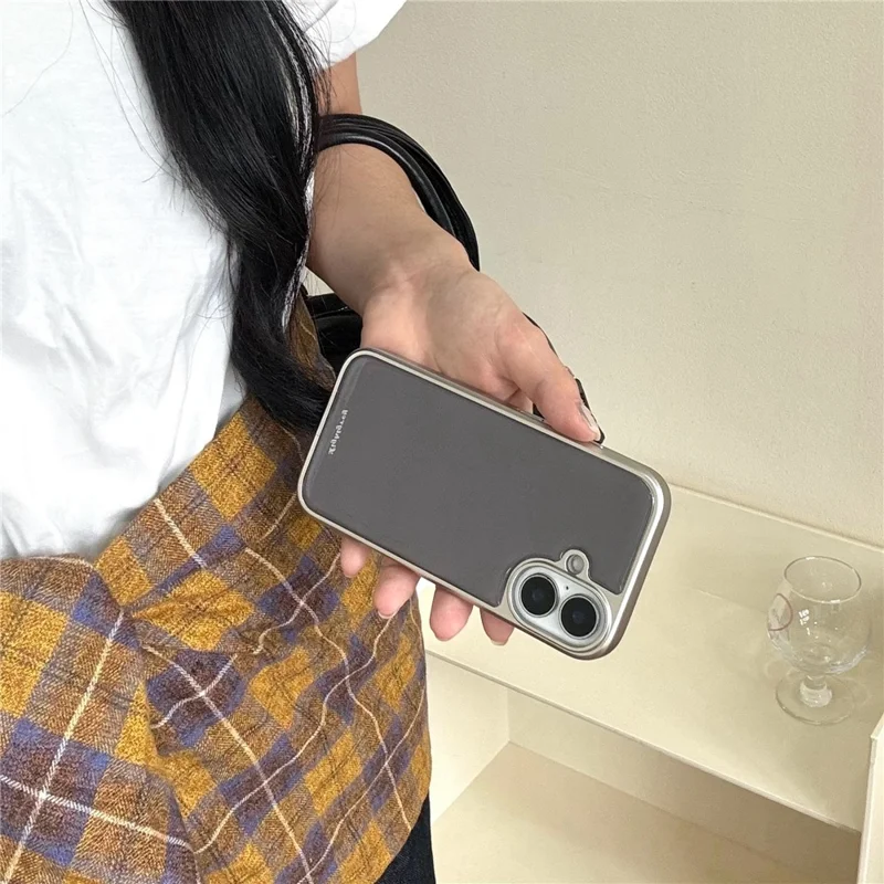 For iPhone 16 Case Minimalist Aesthetic Hard PC Epoxy Phone Cover