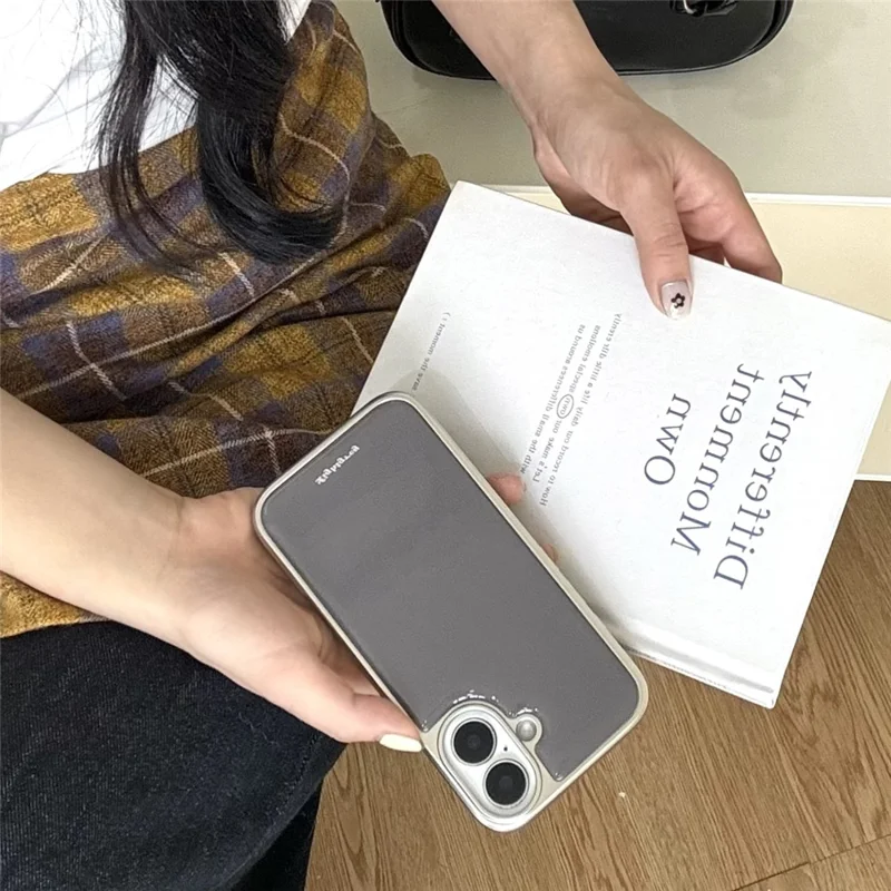 For iPhone 16 Case Minimalist Aesthetic Hard PC Epoxy Phone Cover
