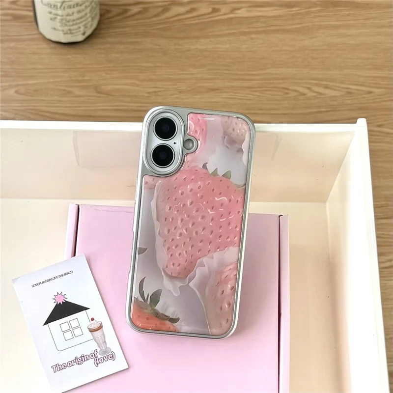 Étui pour iPhone 16 en PC époxy à motif de fruits Antichoc - Fraise