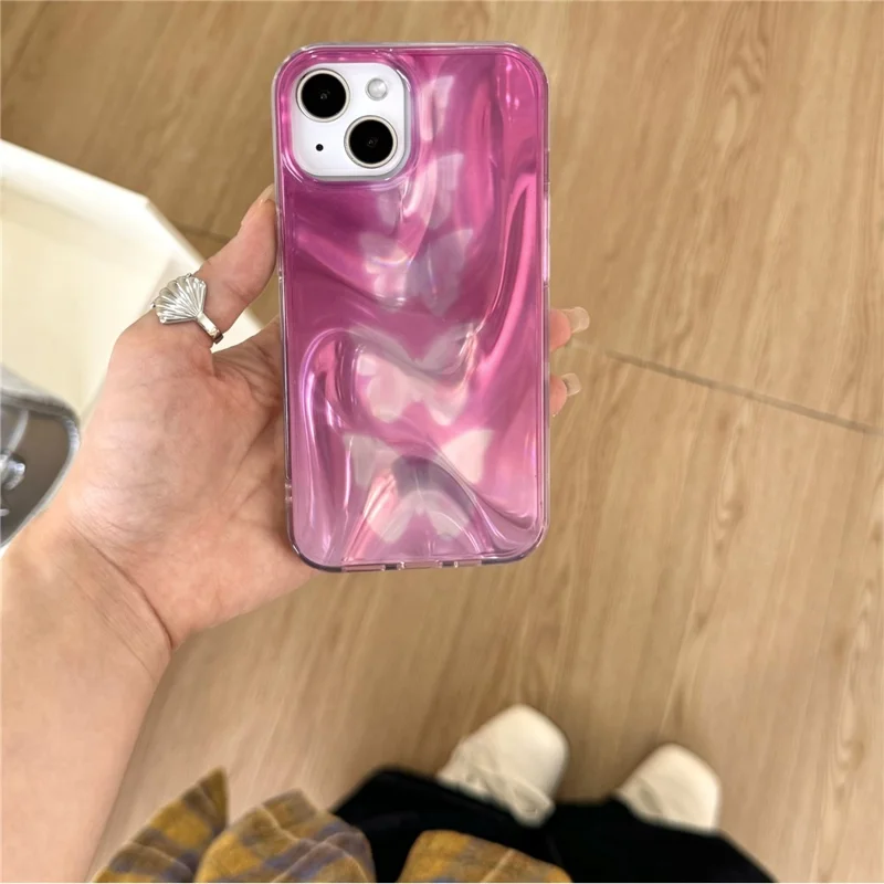 For iPhone 15 Case Gradient Butterflies Double-Sided IMD TPU Shockproof Phone Cover