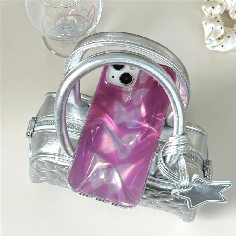 For iPhone 15 Case Gradient Butterflies Double-Sided IMD TPU Shockproof Phone Cover