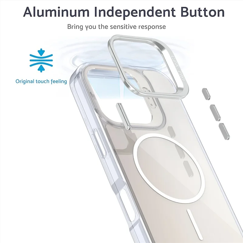 Funda para iPhone 16 Pro Compatible con MagSafe TPU + Acrílico Degradado con Soporte - Blanco